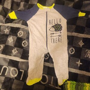 Gerber Gray and Green Hedgehog Footie